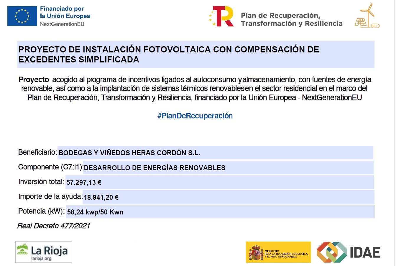 PROYECTO DE INSTALACIÓN FOTOVOLTAICA CON COMPENSACIÓN DE EXCEDENTES SIMPLIFICADA